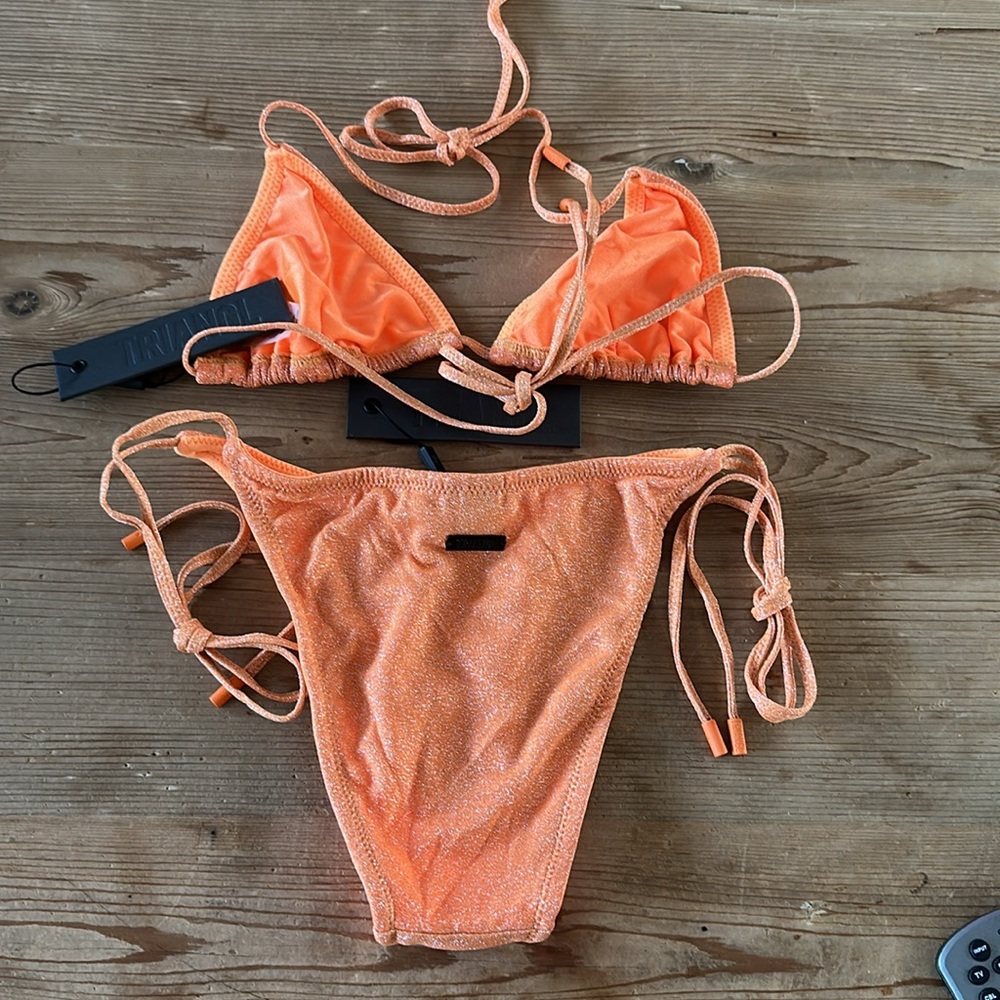 TRIANGL STEVIE - APRICOT SPARKLE NO BAG NEW WITH TAGS - Picture 2 of 7